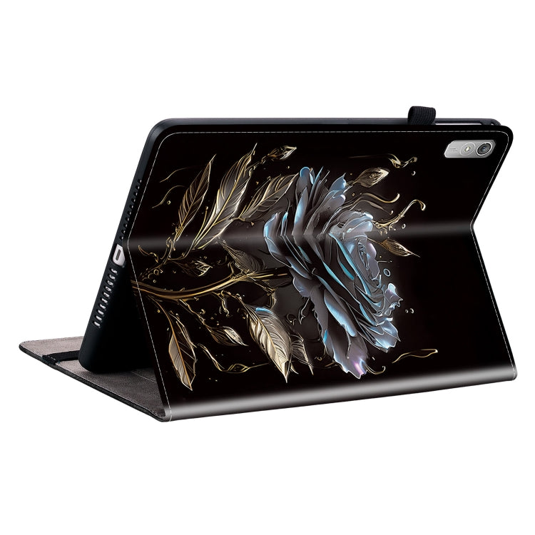 For Lenovo Tab P11 Gen 2 11.5 Crystal Texture Painted Leather Tablet Case(Black Rose) - Lenovo by PMC TechLife | Online Shopping South Africa | PMC TechLife | Buy Now Pay Later Mobicred