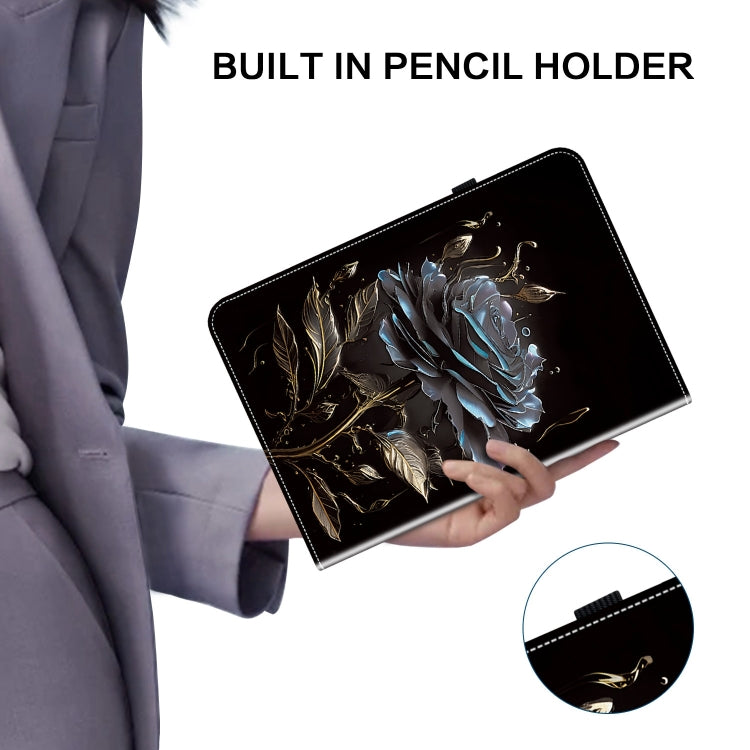 For Lenovo Tab P11 Gen 2 11.5 Crystal Texture Painted Leather Tablet Case(Black Rose) - Lenovo by PMC TechLife | Online Shopping South Africa | PMC TechLife | Buy Now Pay Later Mobicred