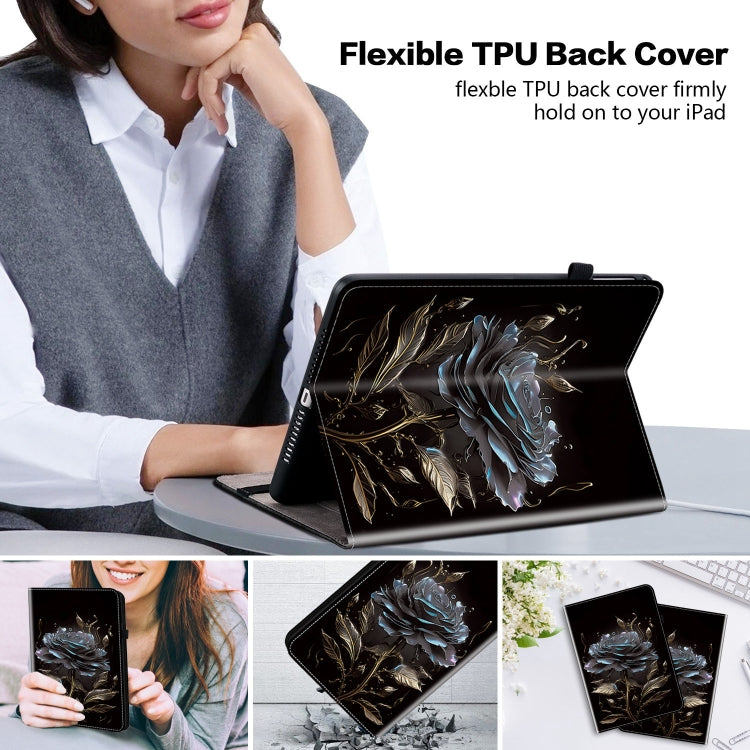 For Lenovo Tab P11 Gen 2 11.5 Crystal Texture Painted Leather Tablet Case(Black Rose) - Lenovo by PMC TechLife | Online Shopping South Africa | PMC TechLife | Buy Now Pay Later Mobicred
