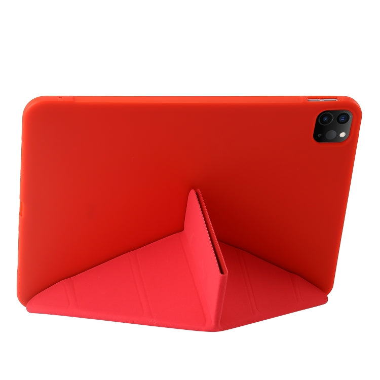 For iPad Pro 11 2024 TPU Deformation Flip Leather Tablet Case with Holder(Red) - iPad Pro 11 2024 Cases by PMC Jewellery | Online Shopping South Africa | PMC Jewellery | Buy Now Pay Later Mobicred