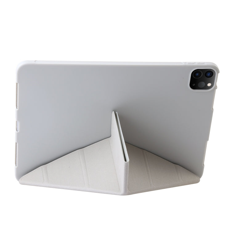 For iPad Pro 11 2024 TPU Deformation Flip Leather Tablet Case with Holder(Grey) - iPad Pro 11 2024 Cases by PMC Jewellery | Online Shopping South Africa | PMC Jewellery | Buy Now Pay Later Mobicred