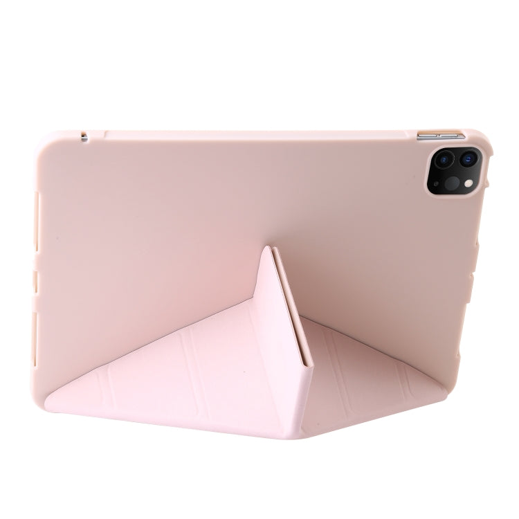 For iPad Pro 11 2024 TPU Deformation Flip Leather Tablet Case with Holder(Light Pink) - iPad Pro 11 2024 Cases by PMC Jewellery | Online Shopping South Africa | PMC Jewellery | Buy Now Pay Later Mobicred