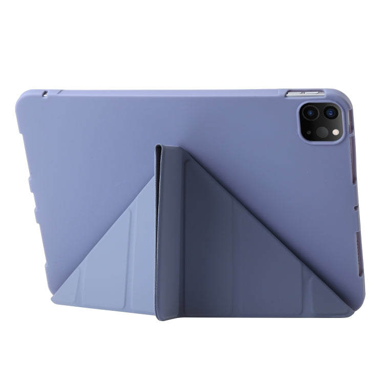 For iPad Pro 13 2024 TPU Deformation Flip Leather Tablet Case with Holder(Purple) - iPad Pro 13 2024 Cases by PMC TechLife | Online Shopping South Africa | PMC TechLife | Buy Now Pay Later Mobicred