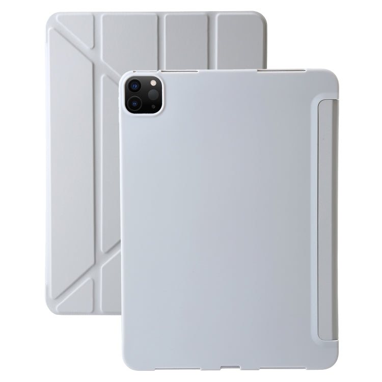 For iPad Pro 13 2024 TPU Deformation Flip Leather Tablet Case with Holder(Grey) - iPad Pro 13 2024 Cases by PMC TechLife | Online Shopping South Africa | PMC TechLife | Buy Now Pay Later Mobicred