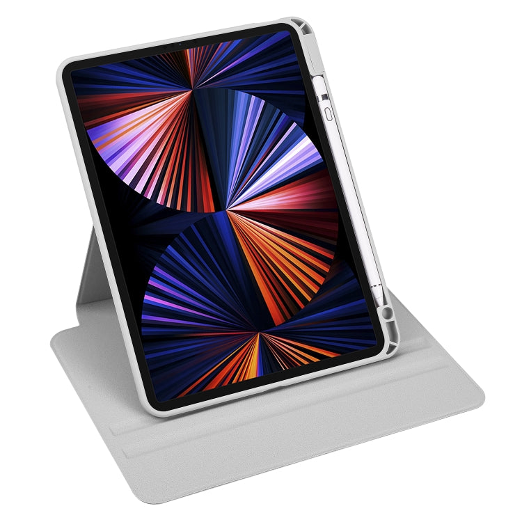 For iPad Air 11 2024 Acrylic 360 Degree Rotation Holder Leather Tablet Case(Fog Grey) - iPad Air 11 2024 Cases by PMC TechLife | Online Shopping South Africa | PMC TechLife | Buy Now Pay Later Mobicred