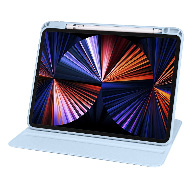 For iPad Air 13 2024 Acrylic 360 Degree Rotation Holder Leather Tablet Case(Ice Blue) - iPad Air 13 2024 Cases by PMC TechLife | Online Shopping South Africa | PMC TechLife | Buy Now Pay Later Mobicred