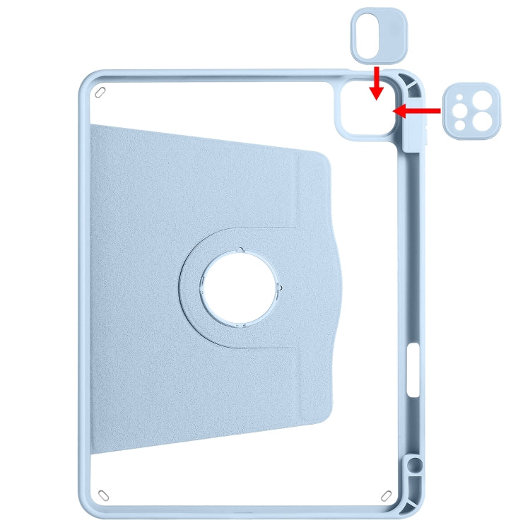 For iPad Pro 11 2024 Acrylic 360 Degree Rotation Holder Leather Tablet Case(Ice Blue) - iPad Pro 11 2024 Cases by PMC TechLife | Online Shopping South Africa | PMC TechLife | Buy Now Pay Later Mobicred