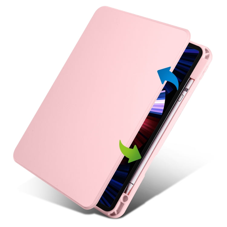 For iPad Pro 11 2024 Acrylic 360 Degree Rotation Holder Leather Tablet Case(Sand Pink) - iPad Pro 11 2024 Cases by PMC Jewellery | Online Shopping South Africa | PMC Jewellery | Buy Now Pay Later Mobicred