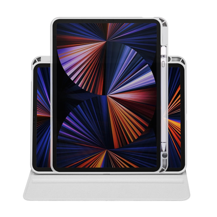For iPad Pro 11 2024 Acrylic 360 Degree Rotation Holder Leather Tablet Case(Fog Grey) - iPad Pro 11 2024 Cases by PMC TechLife | Online Shopping South Africa | PMC TechLife | Buy Now Pay Later Mobicred