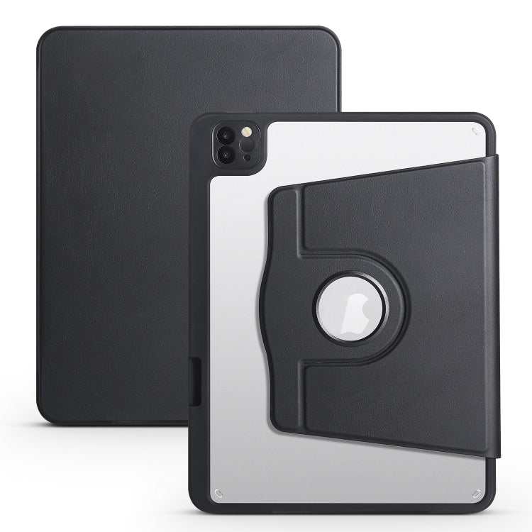 For iPad Pro 13 2024 Acrylic 360 Degree Rotation Holder Leather Tablet Case(Black) - iPad Pro 13 2024 Cases by PMC TechLife | Online Shopping South Africa | PMC TechLife | Buy Now Pay Later Mobicred
