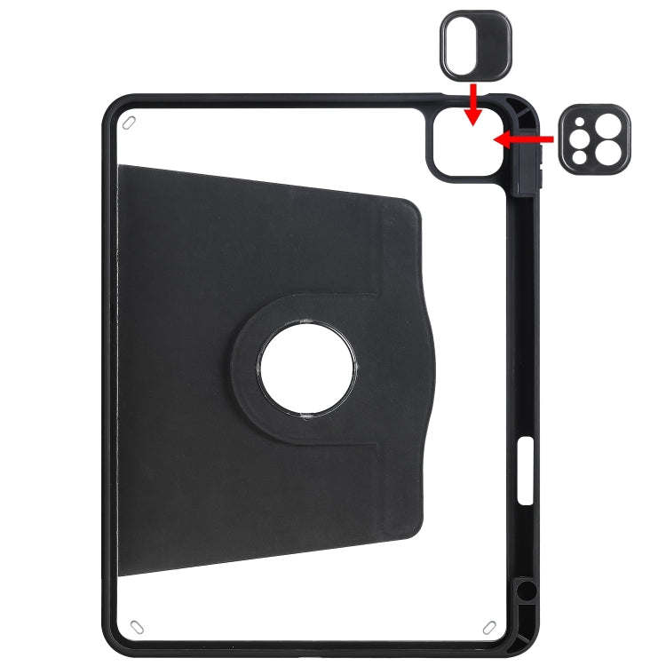 For iPad Pro 13 2024 Acrylic 360 Degree Rotation Holder Leather Tablet Case(Black) - iPad Pro 13 2024 Cases by PMC TechLife | Online Shopping South Africa | PMC TechLife | Buy Now Pay Later Mobicred