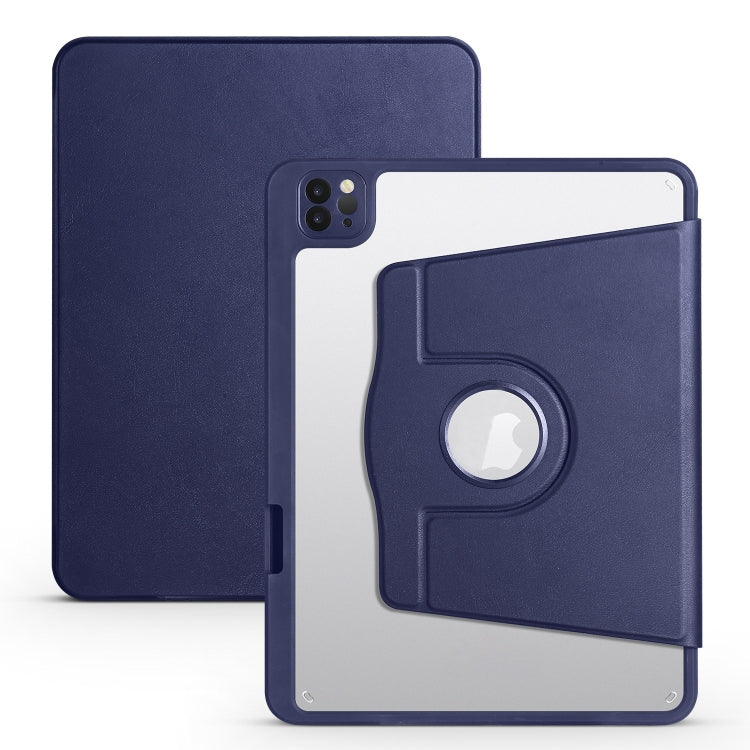 For iPad Pro 13 2024 Acrylic 360 Degree Rotation Holder Leather Tablet Case(Dark Blue) - iPad Pro 13 2024 Cases by PMC TechLife | Online Shopping South Africa | PMC TechLife | Buy Now Pay Later Mobicred
