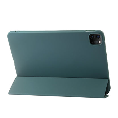 For iPad Pro 13 2024 Three-fold Holder Flip Tablet Leather Case(Dark Green) - iPad Pro 13 2024 Cases by PMC Jewellery | Online Shopping South Africa | PMC Jewellery | Buy Now Pay Later Mobicred