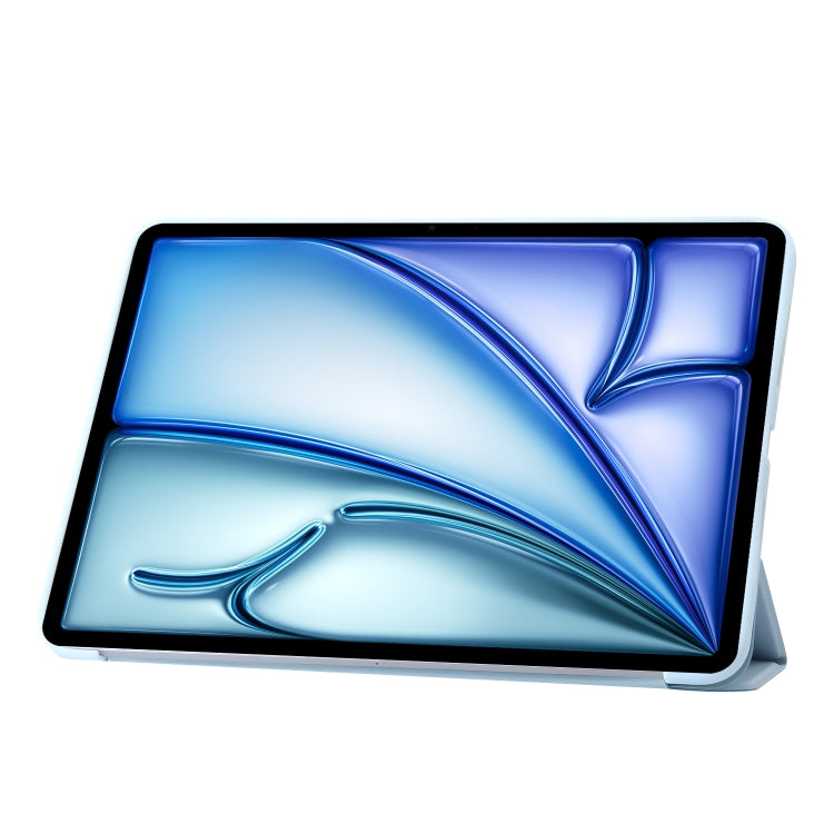 For iPad Air 13 2025 / 2024 Three-fold Holder Flip Tablet Leather Case(Sky Blue) - iPad Air 13 2025 / 2024 Cases by PMC TechLife | Online Shopping South Africa | PMC TechLife | Buy Now Pay Later Mobicred
