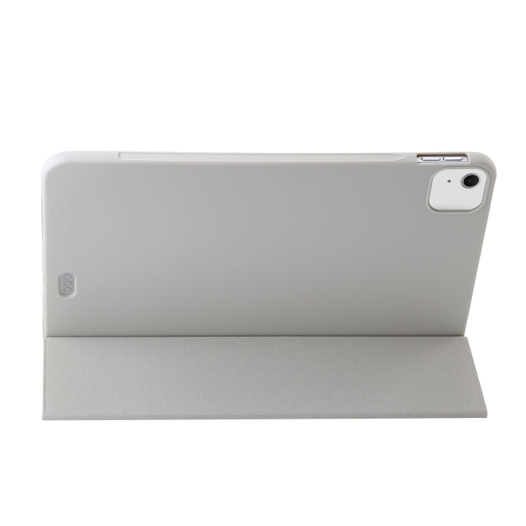 For iPad Air 13 2024 Three-fold Holder Flip Tablet Leather Case(Grey) - iPad Air 13 2024 Cases by PMC Jewellery | Online Shopping South Africa | PMC Jewellery | Buy Now Pay Later Mobicred