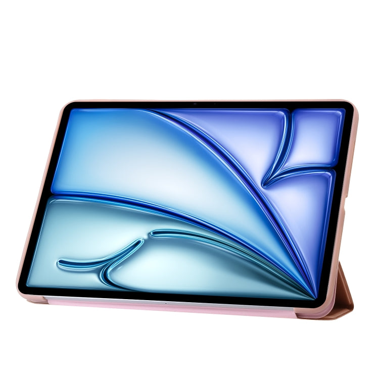 For iPad Air 11 2025 / 2024 Three-fold Holder Flip Tablet Leather Case(Rose Gold) - iPad Air 11 2025 / 2024 Cases by PMC TechLife | Online Shopping South Africa | PMC TechLife | Buy Now Pay Later Mobicred