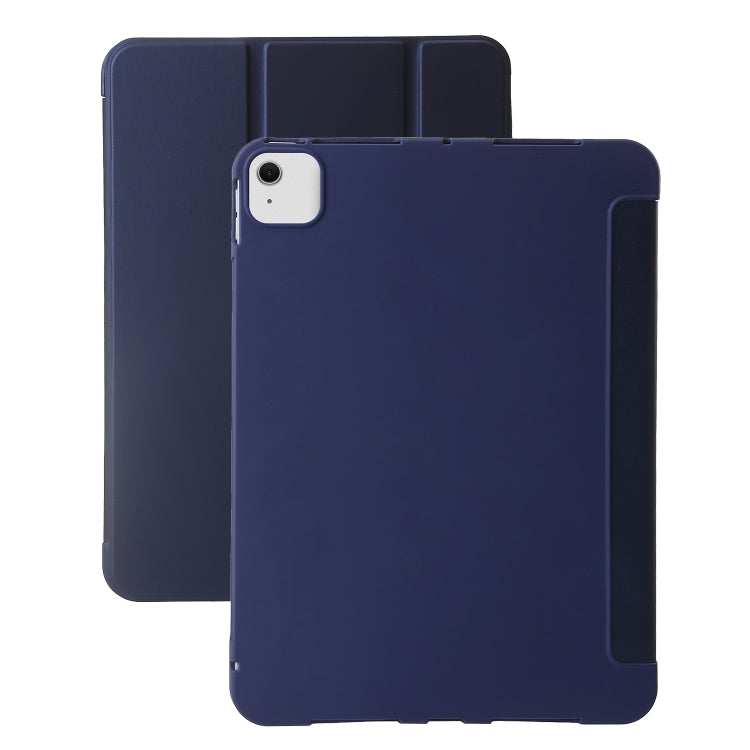 For iPad Air 11 2024 Three-fold Holder Flip Tablet Leather Case(Dark Blue) - iPad Air 11 2024 Cases by PMC TechLife | Online Shopping South Africa | PMC TechLife | Buy Now Pay Later Mobicred