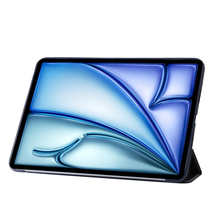 For iPad Air 11 2024 Three-fold Holder Flip Tablet Leather Case(Dark Blue) - iPad Air 11 2024 Cases by PMC TechLife | Online Shopping South Africa | PMC TechLife | Buy Now Pay Later Mobicred