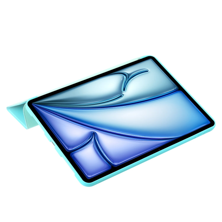 For iPad Air 11 2025 / 2024 Three-fold Holder Flip Tablet Leather Case(Mint Blue) - iPad Air 11 2025 / 2024 Cases by PMC TechLife | Online Shopping South Africa | PMC TechLife | Buy Now Pay Later Mobicred