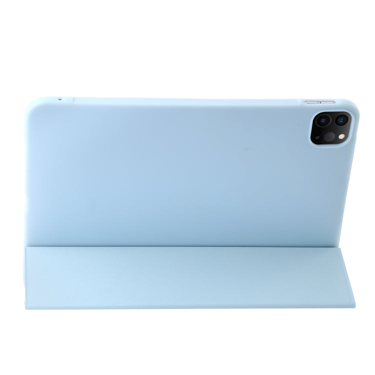 For iPad Pro 11 2024 Three-fold Holder Flip Tablet Leather Case(Sky Blue) - iPad Pro 11 2024 Cases by PMC Jewellery | Online Shopping South Africa | PMC Jewellery | Buy Now Pay Later Mobicred