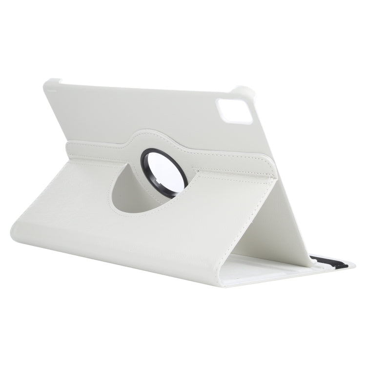 For iPad Air 13 2024 360 Degree Rotation Litchi Texture Leather Tablet Case with Holder(White) - iPad Air 13 2024 Cases by PMC TechLife | Online Shopping South Africa | PMC TechLife | Buy Now Pay Later Mobicred