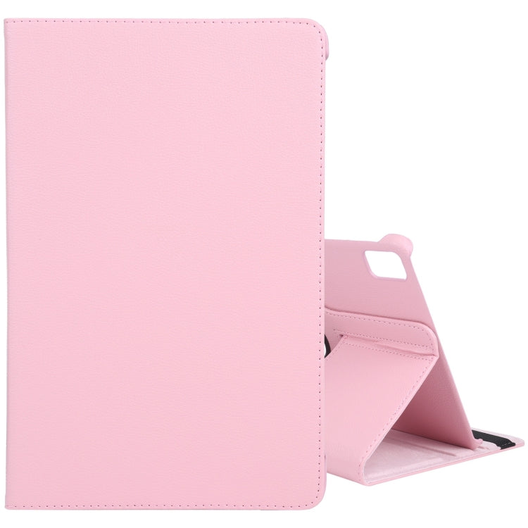 For iPad Pro 11 2024 360 Degree Rotation Litchi Texture Leather Tablet Case with Holder(Pink) - iPad Pro 11 2024 Cases by PMC TechLife | Online Shopping South Africa | PMC TechLife | Buy Now Pay Later Mobicred