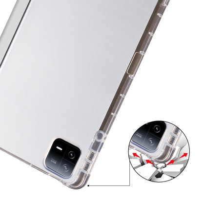 For iPad Pro 13 2024 3-fold Clear TPU Smart Leather Tablet Case with Pen Slot(Space Gray) - iPad Pro 13 2024 Cases by PMC Jewellery | Online Shopping South Africa | PMC Jewellery | Buy Now Pay Later Mobicred