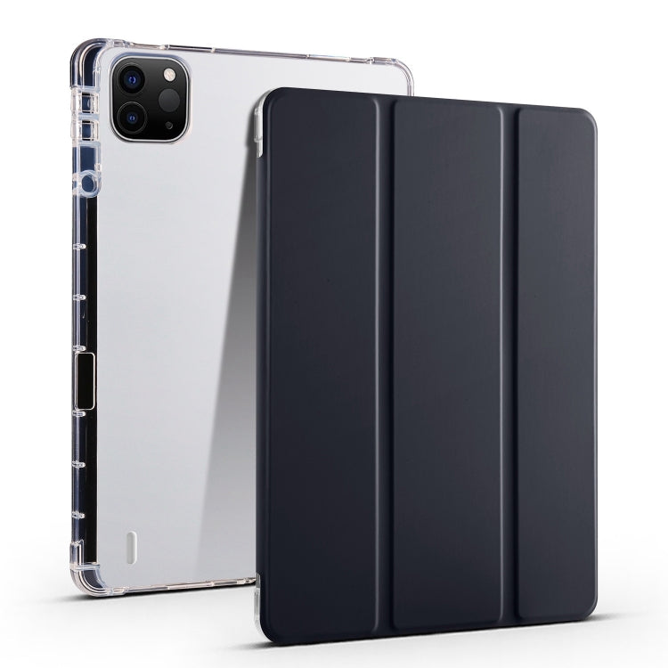 For iPad Pro 11 2024 3-fold Clear TPU Smart Leather Tablet Case with Pen Slot(Black) - iPad Pro 11 2024 Cases by PMC TechLife | Online Shopping South Africa | PMC TechLife | Buy Now Pay Later Mobicred