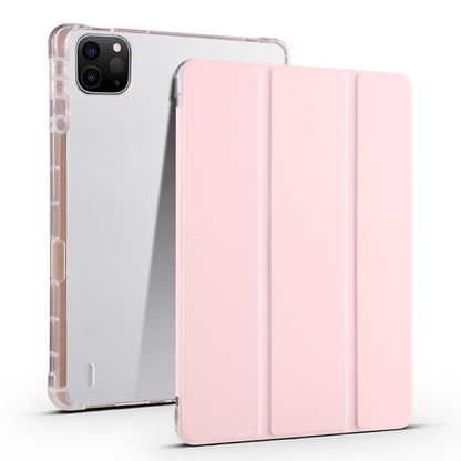For iPad Pro 11 2024 3-fold Clear TPU Smart Leather Tablet Case with Pen Slot(Sand Pink) - iPad Pro 11 2024 Cases by PMC Jewellery | Online Shopping South Africa | PMC Jewellery | Buy Now Pay Later Mobicred