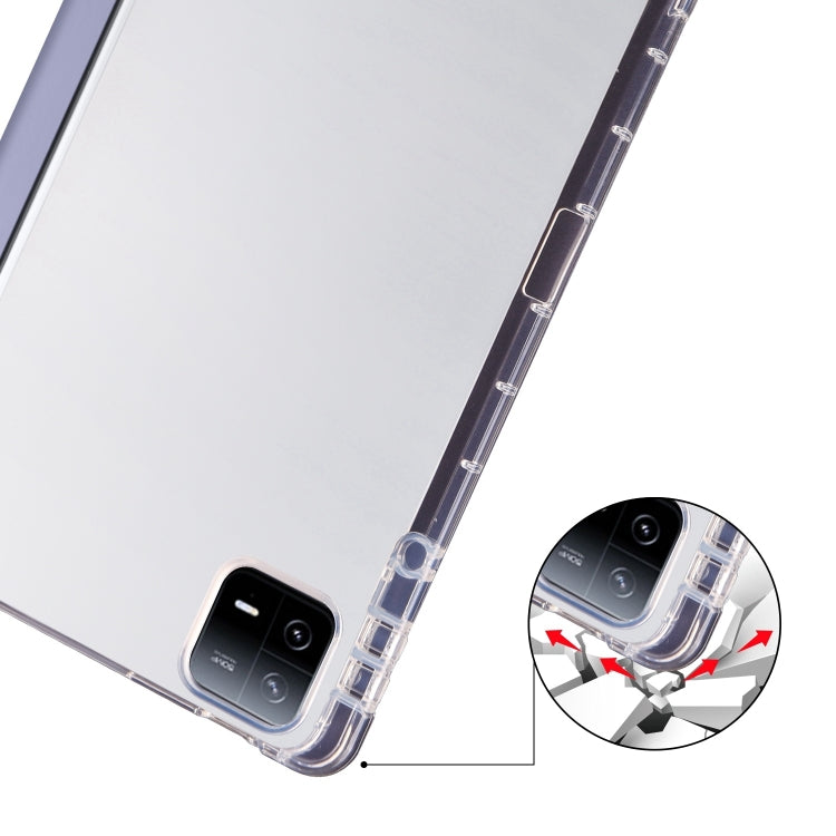 For iPad Pro 11 2024 3-fold Clear TPU Smart Leather Tablet Case with Pen Slot(Lavender Purple) - iPad Pro 11 2024 Cases by PMC Jewellery | Online Shopping South Africa | PMC Jewellery | Buy Now Pay Later Mobicred