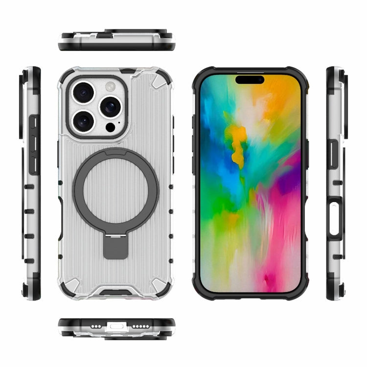 For iPhone 16 Pro Grating Holder Shockproof Phone Case(Transparent) - iPhone 16 Pro Cases by PMC TechLife | Online Shopping South Africa | PMC TechLife | Buy Now Pay Later Mobicred