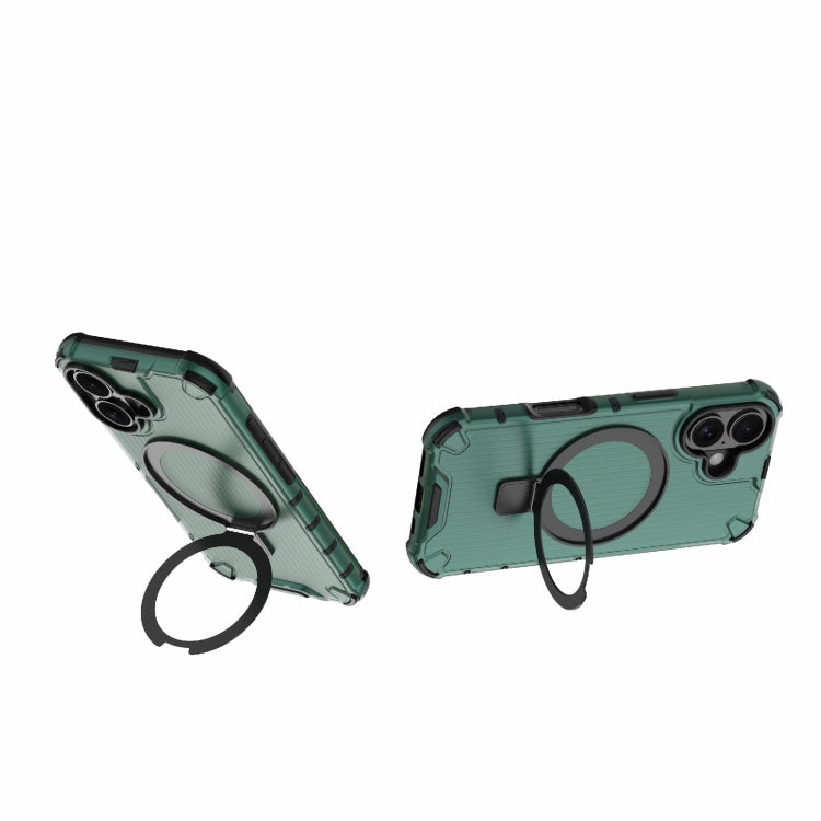 For iPhone 16 Grating Holder Shockproof Phone Case(Green) - iPhone 16 Cases by PMC Jewellery | Online Shopping South Africa | PMC Jewellery | Buy Now Pay Later Mobicred