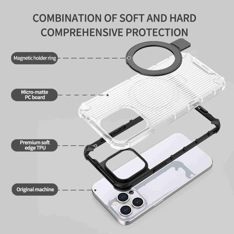 For iPhone 16 Pro Max Grating Holder Shockproof Phone Case(Transparent) - iPhone 16 Pro Max Cases by PMC TechLife | Online Shopping South Africa | PMC TechLife | Buy Now Pay Later Mobicred