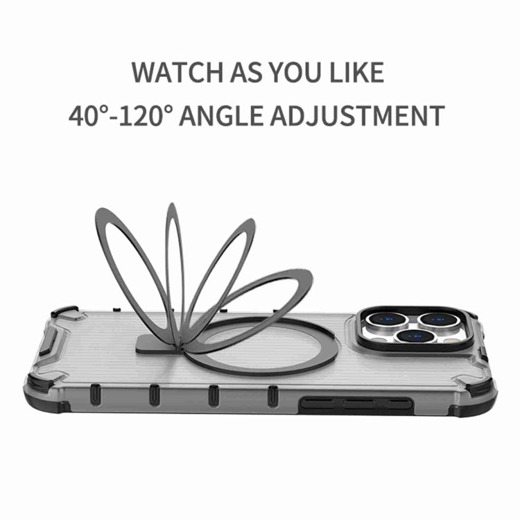For iPhone 16 Grating Holder Shockproof Phone Case(Transparent) - iPhone 16 Cases by PMC TechLife | Online Shopping South Africa | PMC TechLife | Buy Now Pay Later Mobicred