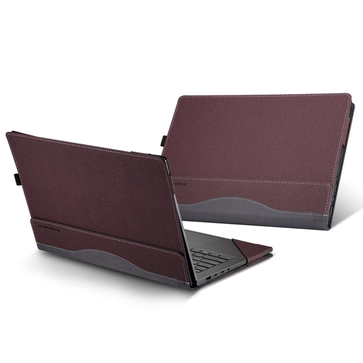 For HP Envy Laptop 14 inch 14t-eb / 14-eb Leather Laptop Shockproof Protective Case(Wine Red) - Screen & Keyboard Cover by PMC Jewellery | Online Shopping South Africa | PMC Jewellery | Buy Now Pay Later Mobicred