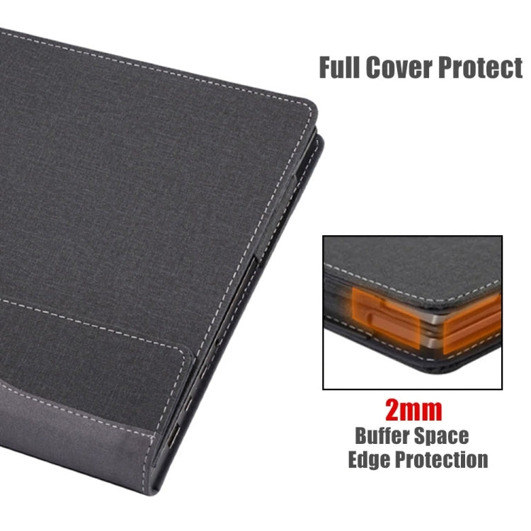 For HP Pavilion Plus Laptop 14-eh / 14t-eh Leather Laptop Shockproof Protective Case(Black) - free shipping - PMC Jewellery - Order now!