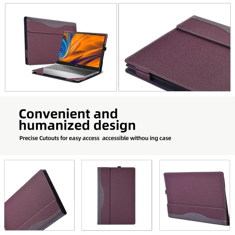 For HP Envy X360 14 inch 14-fa 2024 Leather Laptop Shockproof Protective Case(Wine Red) - Screen & Keyboard Cover by PMC Jewellery | Online Shopping South Africa | PMC Jewellery | Buy Now Pay Later Mobicred