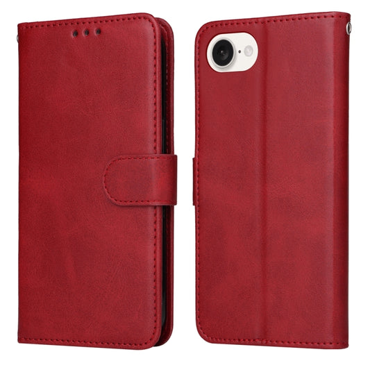 For iPhone 16e Classic Calf Texture Flip Leather Phone Case(Red) - iPhone 16e Cases by PMC Jewellery | Online Shopping South Africa | PMC Jewellery | Buy Now Pay Later Mobicred