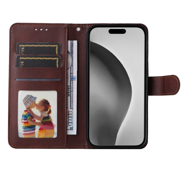 For iPhone 16 Pro Max Classic Calf Texture Flip Leather Phone Case(Brown) - iPhone 16 Pro Max Cases by PMC TechLife | Online Shopping South Africa | PMC TechLife | Buy Now Pay Later Mobicred