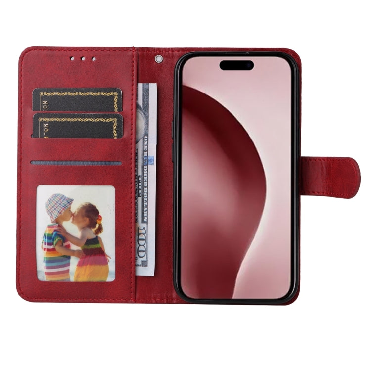 For iPhone 16 Pro Classic Calf Texture Flip Leather Phone Case(Red) - iPhone 16 Pro Cases by PMC TechLife | Online Shopping South Africa | PMC TechLife | Buy Now Pay Later Mobicred