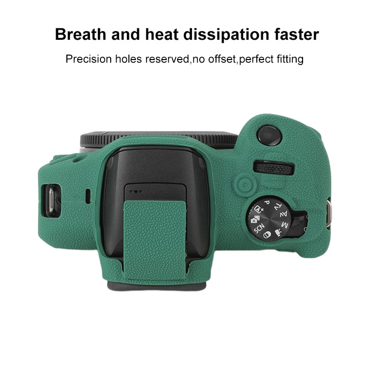 For Canon EOS R100 Litchi Texture Soft Silicone Protective Case(Green) - Protective Case by PMC TechLife | Online Shopping South Africa | PMC TechLife | Buy Now Pay Later Mobicred