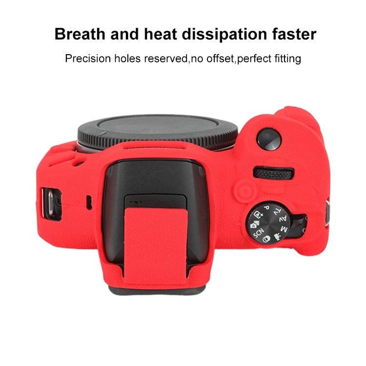 For Canon EOS R100 Litchi Texture Soft Silicone Protective Case(Red) - Protective Case by PMC TechLife | Online Shopping South Africa | PMC TechLife | Buy Now Pay Later Mobicred