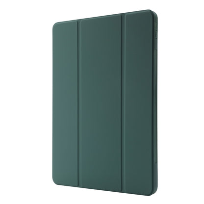 For iPad Pro 11 2024 Skin Feel Tri-fold Leather Tablet Case with Pen Slot(Dark Green) - iPad Pro 11 2024 Cases by PMC Jewellery | Online Shopping South Africa | PMC Jewellery | Buy Now Pay Later Mobicred