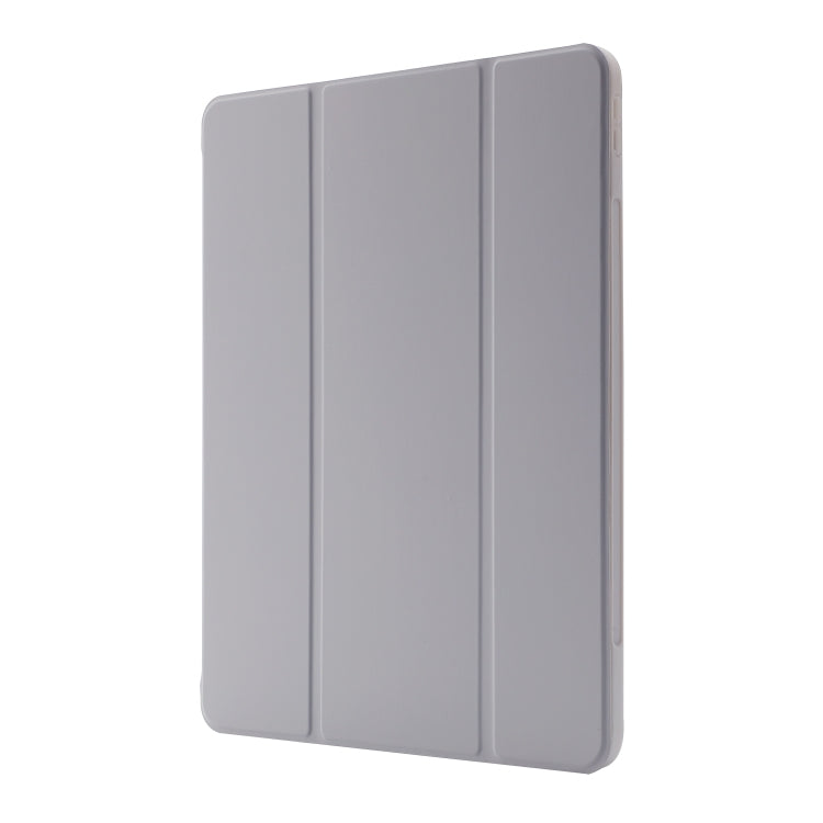 For iPad Air 11 2024 Skin Feel Tri-fold Leather Tablet Case with Pen Slot(Grey) - iPad Air 11 2024 Cases by PMC Jewellery | Online Shopping South Africa | PMC Jewellery | Buy Now Pay Later Mobicred