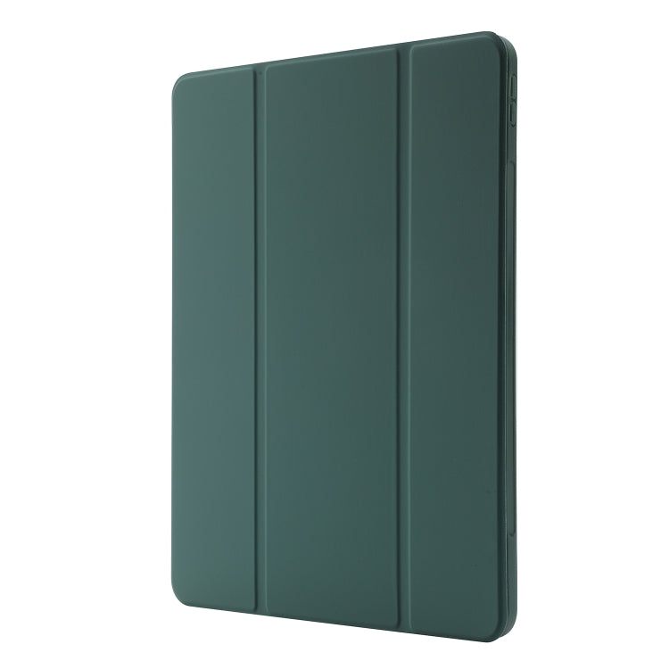 For iPad Air 13 2024 Skin Feel Tri-fold Leather Tablet Case with Pen Slot(Dark Green) - iPad Air 13 2024 Cases by PMC Jewellery | Online Shopping South Africa | PMC Jewellery | Buy Now Pay Later Mobicred