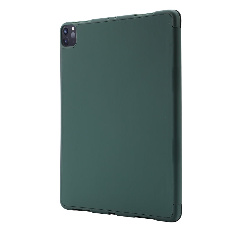 For iPad Air 13 2024 Skin Feel Tri-fold Leather Tablet Case with Pen Slot(Dark Green) - iPad Air 13 2024 Cases by PMC Jewellery | Online Shopping South Africa | PMC Jewellery | Buy Now Pay Later Mobicred