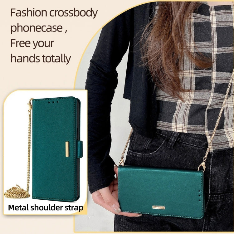 For Honor Magic6 Pro Crossbody Chain Leather Phone Case(Green) - Honor Cases by PMC Jewellery | Online Shopping South Africa | PMC Jewellery | Buy Now Pay Later Mobicred