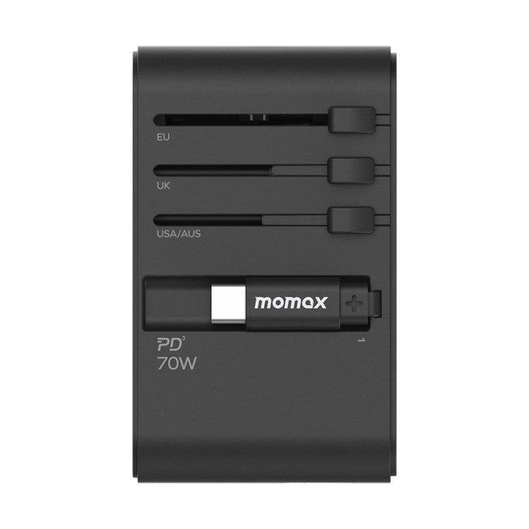MOMAX 1-World+ 70W Gallium Nitride Expansion Cable Global Conversion Socket Power Adapter(Black) - free shipping - PMC TechLife - Order now!