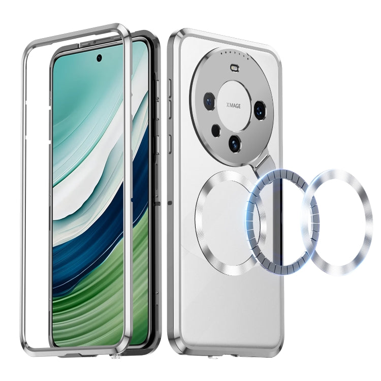 For Huawei Mate 60 Aromatherapy Holder Single-sided MagSafe Magnetic Phone Case(Silver) - Huawei Cases by PMC TechLife | Online Shopping South Africa | PMC TechLife | Buy Now Pay Later Mobicred