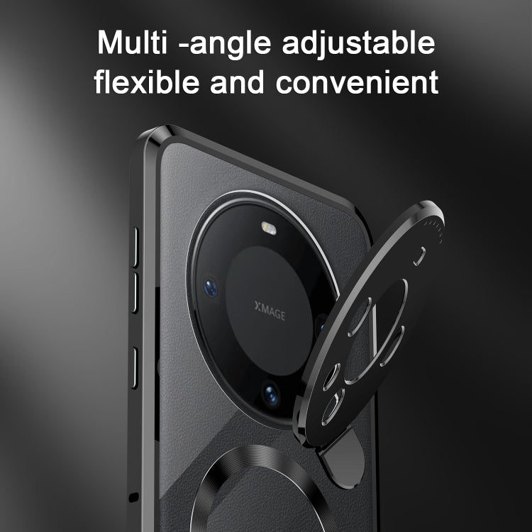 For Huawei Mate 60 Pro Aromatherapy Holder Single-sided MagSafe Magnetic Phone Case(Black) - Huawei Cases by PMC TechLife | Online Shopping South Africa | PMC TechLife | Buy Now Pay Later Mobicred